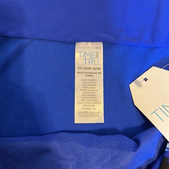 Time and Tru Women's Plus Size Tie Dye Foldover Swim 2X - Picture 5 of 5